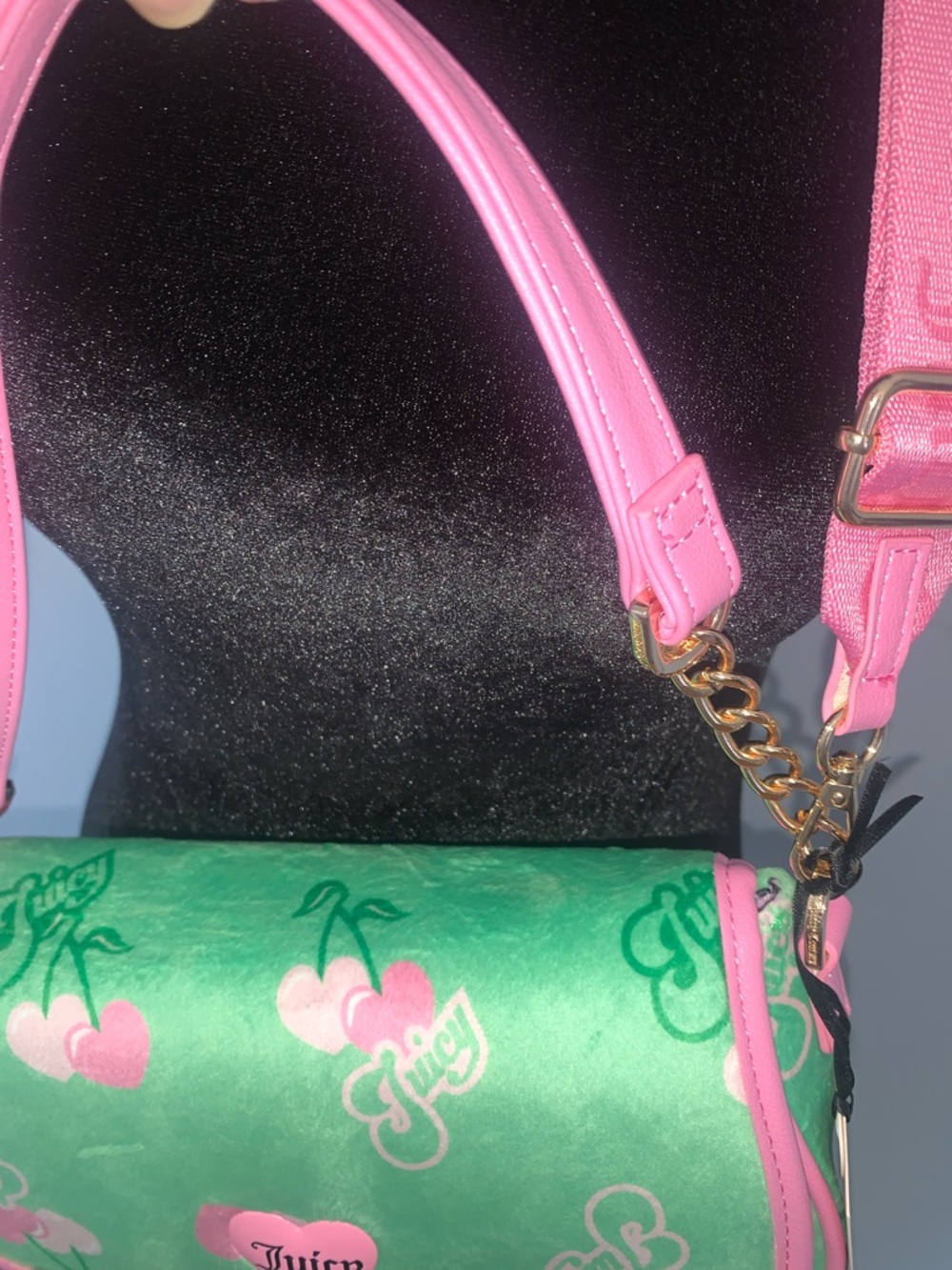 🆕- Juicy Couture Retro Juicy Cherry  Shoulder Bag Retro Green Multi - Picture 9 of 12